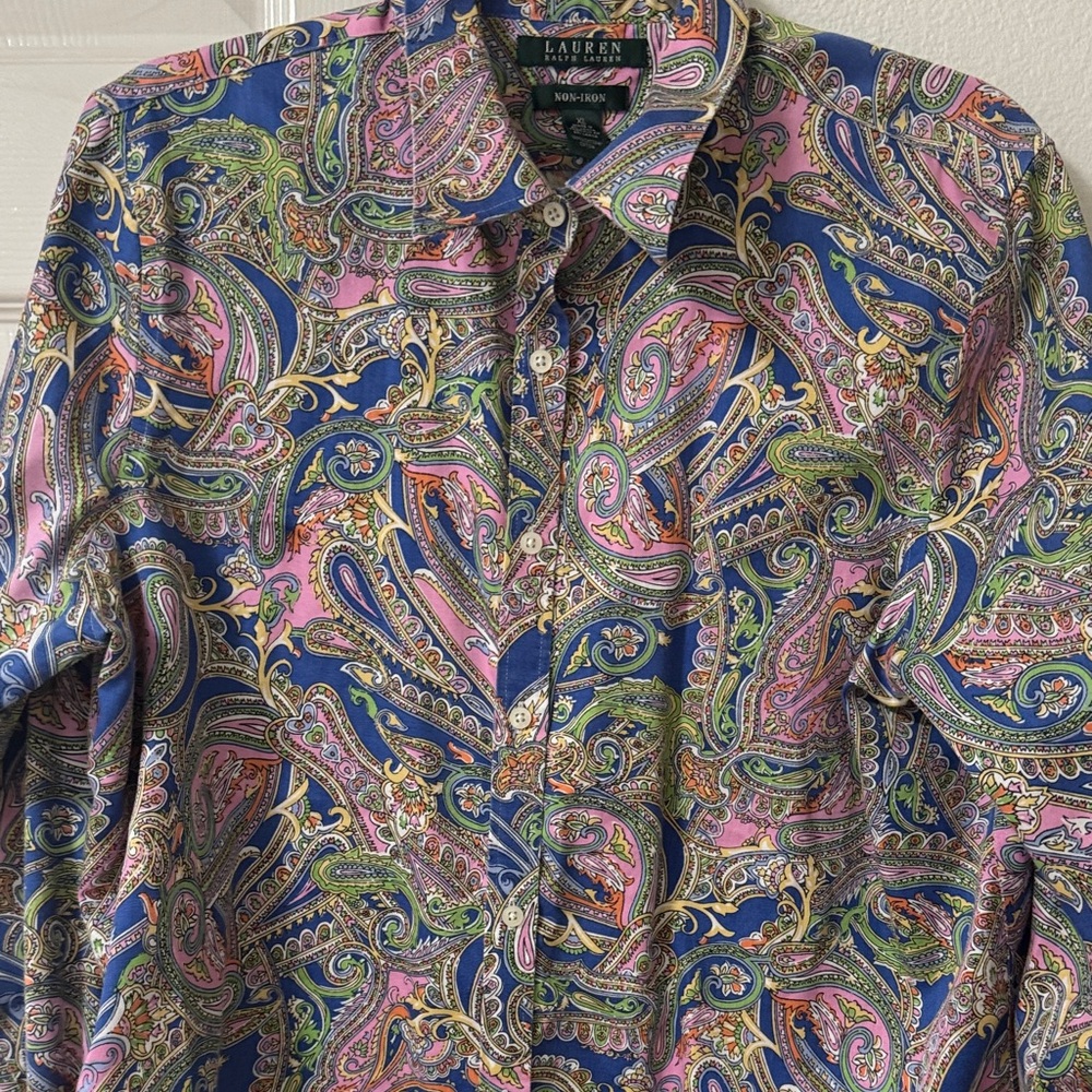 Ralph Lauren Paisley Button Down Shirt - Blue, Pink, Green